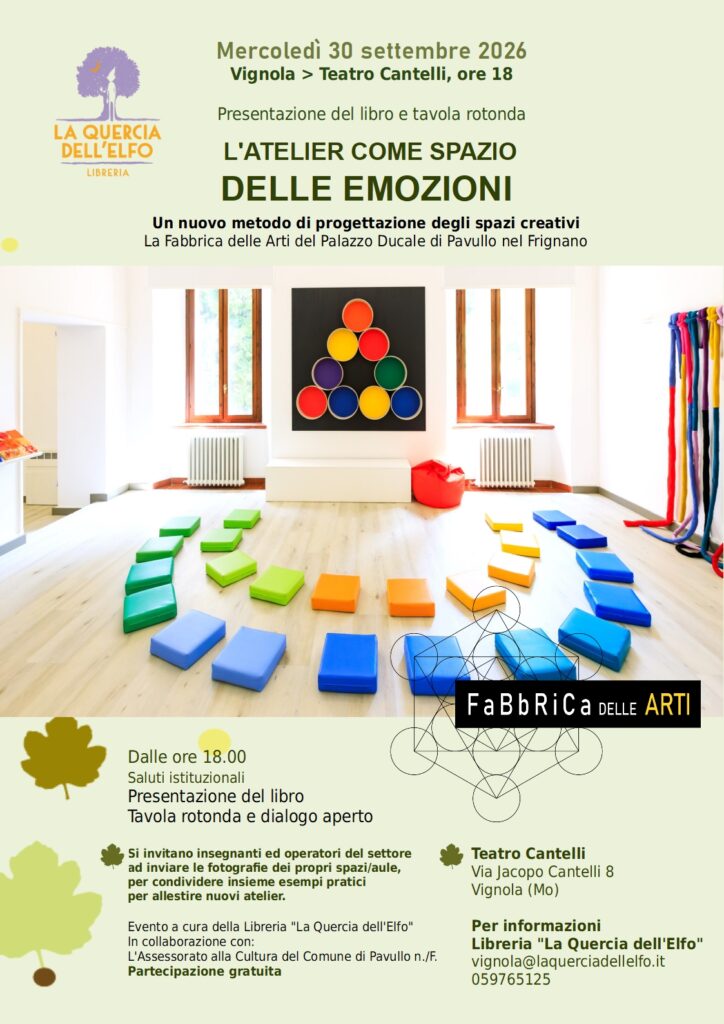 L’ATELIER COME SPAZIO DELLE EMOZIONI – presentazione del libro e riflessione sul tema per docenti immagine decorativa