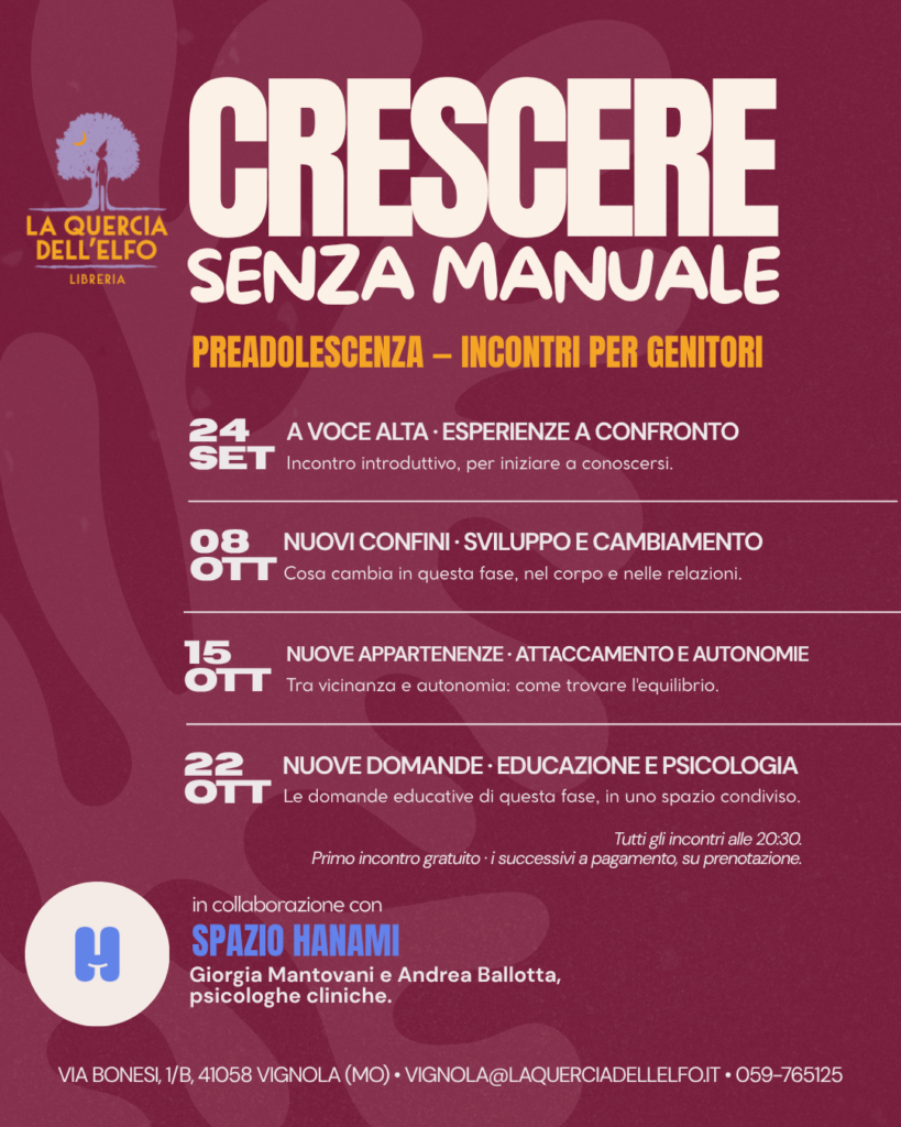 CRESCERE SENZA MANUALE  preadolescenza, incontri per genitori immagine decorativa